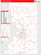 St. Joseph Metro Area Digital Map Red Line Style